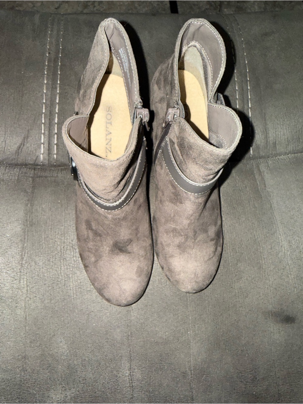 Suede Ankle Booties in gray